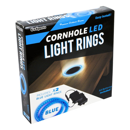 GoSports Cornhole Light Up LED Ring Kit, Juego de 2 piezas - Compatible con todos los juegos de Cornhole - Azul