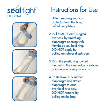 SEAL-TIGHT Original Cast and Bandage Protector, Watertight Protection, Keeps Skin and Casts Dry, Prevents Moisture Penetration, Ideal Protection when Showering or Swimming, Adult, Short Leg, 61cm