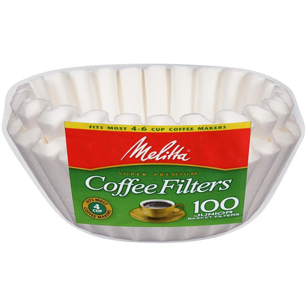 Melitta Junior Basket Coffee Filters White 100 Cou