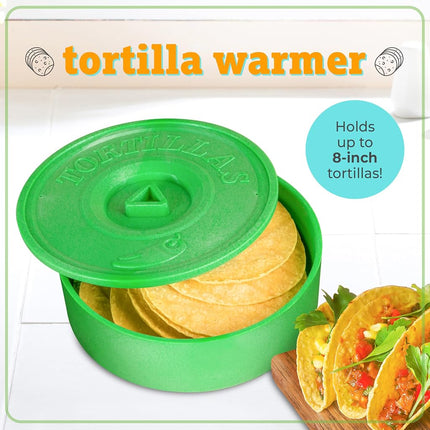 Nostalgia Taco Tuesday Kit Includes Tortilla Warmer, 3 Salsa Bowls, 4-Set Shell Holders, Mortar & Pestle