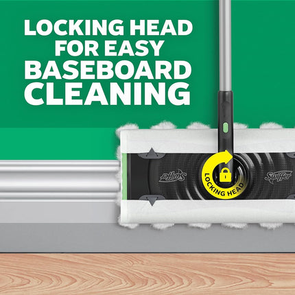 Swiffer Sweep and Mop Deluxe, 2-in-1 Floor Mopping and Sweeping Kit, 1 Device, 5 Sweep Refills, 12 Mop Refills