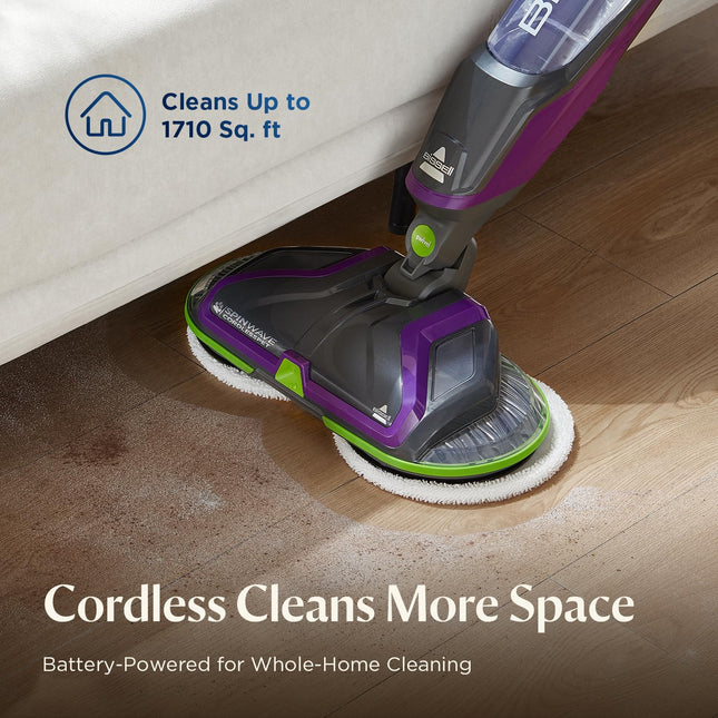 Bissell® Spinwave Cordless Pet Hard Floor Spin Mop Cleaner 18V with Washable mop Pads for Sealed Hard Floors, 23157