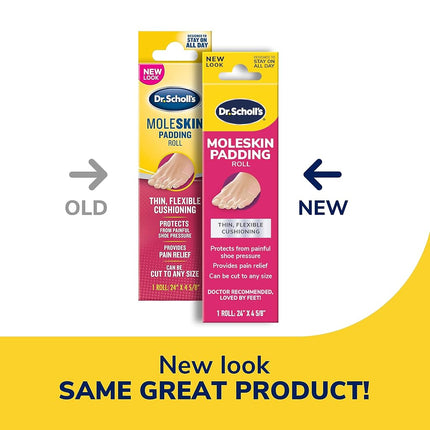 Dr. Scholl's Moleskin Plus 24" x 4 5/8" Padding Roll, 1 Count