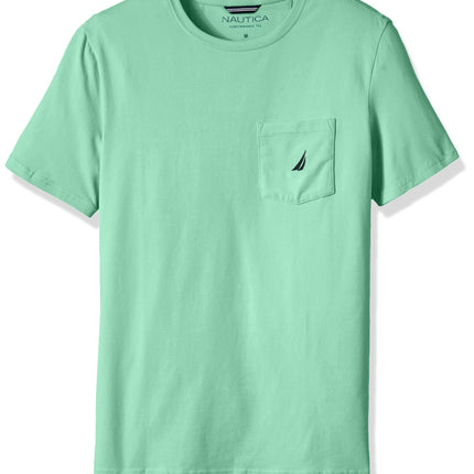 Nautica Men's Solid Crew Neck Short-Sleeve Pocket 