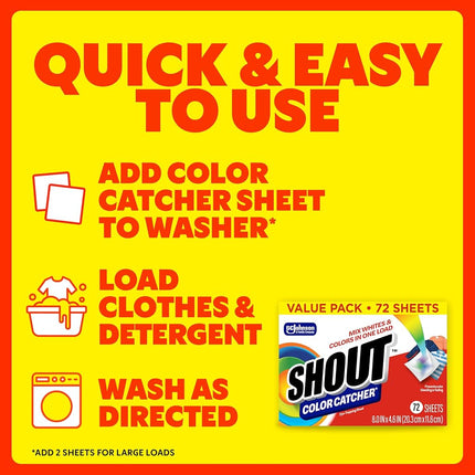 Shout Shout color catcher dye trapping sheets 4-pack, 72 Count
