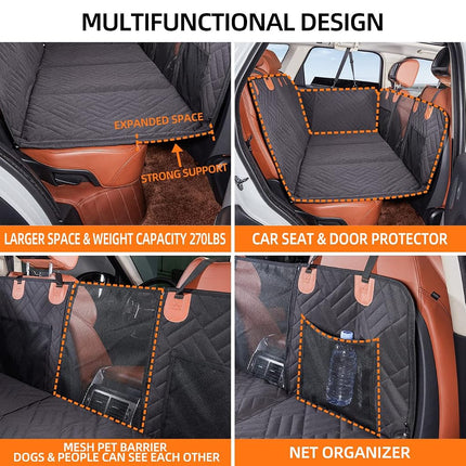 YJGF Back Seat Extender for Dogs,Dog Car Cover Bed Inflatable Camping Air Mattress,Dog Hammock Travel Bed,Non Mattress SUV Truck (Black) YJGF-1