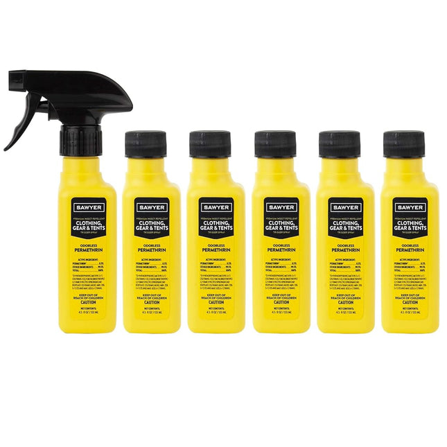 Sawyer Products SP645 Premium Permethrin Insect Repellent for Clothing, Gear & Tents, Trigger Spray, 4.5-Ounce, 6 Bottles