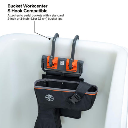 Klein Tools BC532S Bucket Work Center S-Hook System Module Impact Holder, Tool Organizer for 7/16-Inch Impact Guns and Standard Drills