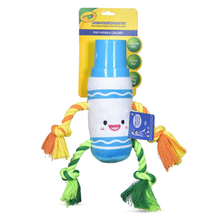 Crayola for Pets Blue Marker Rope Plush Squeaker D