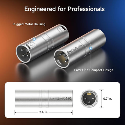 Cable Matters 2-Pack XLR to XLR Gender Changer Adapter, Male to Male
