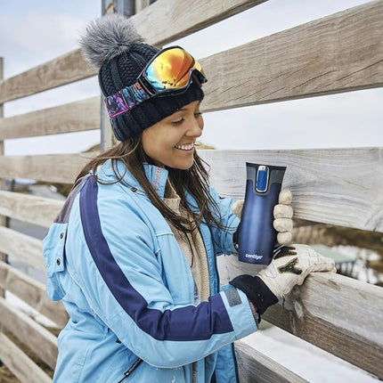 Contigo West Loop Autoseal Travel Mug, Stainless Steel Thermal Mug, Vacuum Flask, Leakproof Tumbler, Coffee Mug with BPA Easy-Clean Lid, 470 ml, Monaco