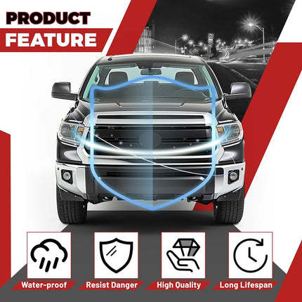 HECASA Front Hood Bulge Chrome Molding Upper Grille Bumper Silvery Platinum Style Compatible with 2014-2021 Toyota Tundra Hood Scoop Replacement for 761800C030 TO1231102 REPT133702