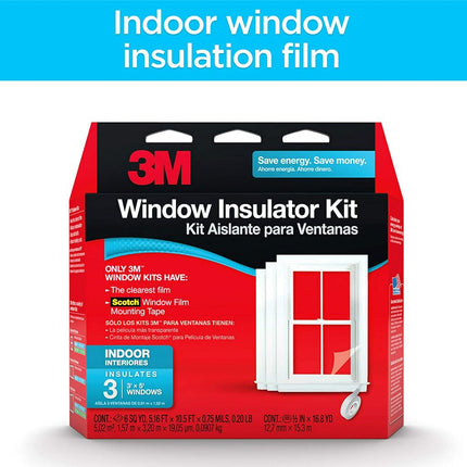 3M 2130W6 Indoor Window Insulator Kit, 3-Window Kit
