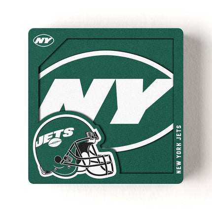 YouTheFan NFL New York Jets 3D Logo Series Magnets