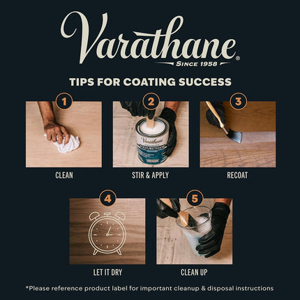 Rust-Oleum Varathane 200141H 1-Quart Interior Crystal Clear Water-Based Poleurethane, Semi-Gloss Finish