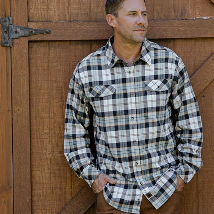Legendary Whitetails Mens Legendary Flannel Shirt, Blue Heron Plaid, 4XL Big