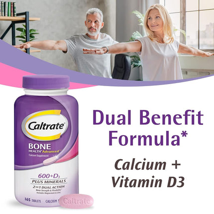 Caltrate 600+D3 Plus Minerals Calcium & Vitamin D3 Supplement (165-Count Tablets)