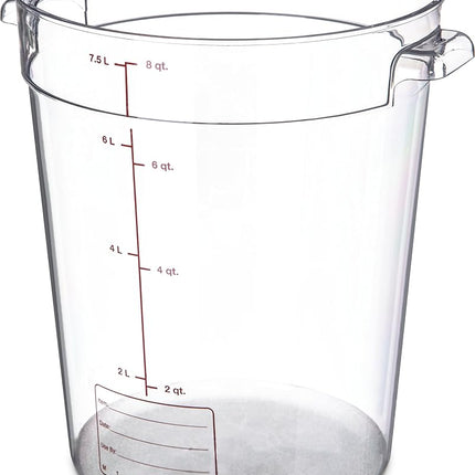 Carlisle FoodService Products Storplus Round Food Container Storage Container with Stackable Design for Storage, 8 Quart, Clear, (Pack of 12)