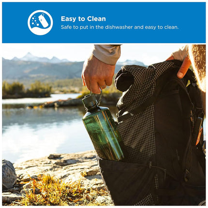 Nalgene Sustain Tritan BPA-Free Water Bottle Made with Material Derived from 50% Plastic Waste, 32 OZ, Narrow Mouth, Jade