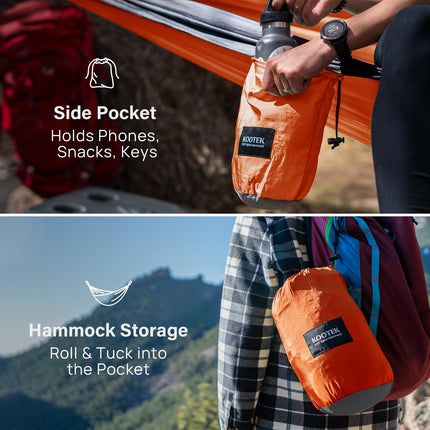 Kootek Camping Hammock 500 lbs Capacity, Portable Hammocks with Tree Straps & Attached Carry Bag, Camping Essentials Gear, Perfect for Outside Indoor Hiking Beach Backpack Travel