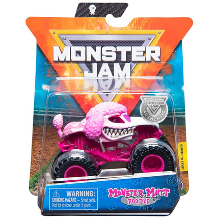 Monster Jam 2020 Spin Master 1:64 Diecast Monster Truck with Wristband: Ruff Crowd Monster Mutt Poodle