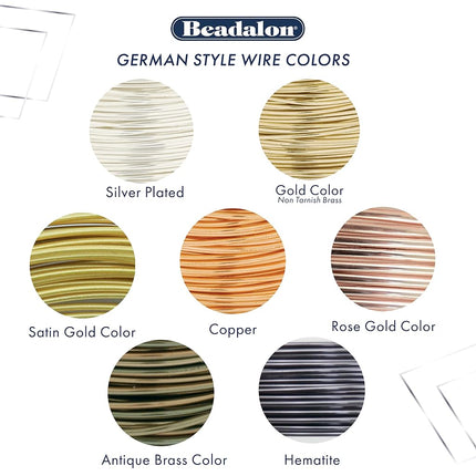 Beadalon German Style Wrapping Wire, Round, Silver Plated, 20 Gauge, 78 ft