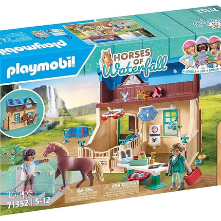 PLAYMOBIL 71352 Horses of Waterfall - Riding Therapy and Veterinary Practice, magical waterfall paradise for horse lovers, fun imaginative role-play, sustainable playsets suitable for children ages 5+
