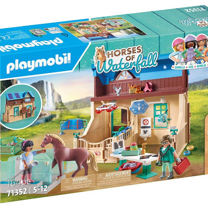 PLAYMOBIL 71352 Horses of Waterfall - Riding Therapy and Veterinary Practice, magical waterfall paradise for horse lovers, fun imaginative role-play, sustainable playsets suitable for children ages 5+