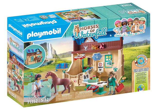 PLAYMOBIL 71352 Horses of Waterfall - Riding Therapy and Veterinary Practice, magical waterfall paradise for horse lovers, fun imaginative role-play, sustainable playsets suitable for children ages 5+