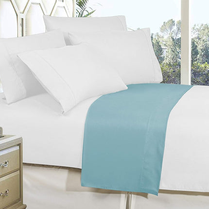 Elegant Comfort Bedding Flat Sheet, Wrinkle-Free, Stain-Resistant 100% Hypoallergenic, Microfiber, Aqua Blue, Full
