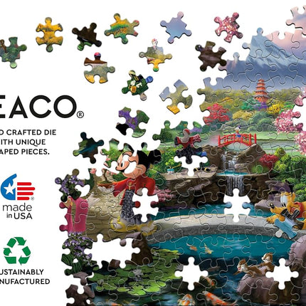Ceaco - Disney - Thomas Kinkade - Mickey & Minnie in Japan - 1000 Piece Jigsaw Puzzle for Adults - Challenging Puzzle Perfect for Game Nights - Finished Size is 26.5 x 19