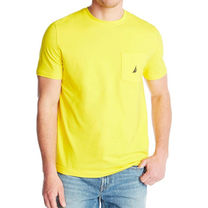 Nautica Men's Solid Crew Neck Short-Sleeve Pocket T-Shirt, Zest, Medium