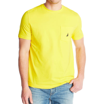 Nautica Men's Solid Crew Neck Short-Sleeve Pocket 