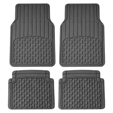 FH Group Automotive Floor Mats - Heavy-Duty Rubber Floor Mats for Cars, Universal Fit Full Set, ClimaProof Floor Mats, Trimmable Floor Mats For Most Sedan, SUV, Truck Floor Mats Gray