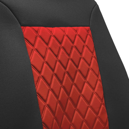 FH Group Front Set Neosupreme Car Seat Cover for Low Back Seats with Removable Headrest, Universal Fit, Airbag Compatible, Seat Cover for SUV Red/Black