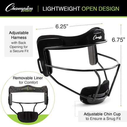 Champion Sports FMYBL Softball Fielder's Face Mask, Blue