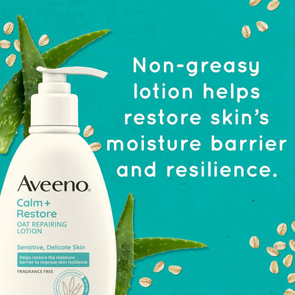 Aveeno Restorative Skin Therapy Moisturizing Oat Repairing Cream for Sensitive, Distressed, Dry Skin, with Prebiotic Oat & Aloe, Formulated without Parabens, Fragrance & Steroids, 12 oz