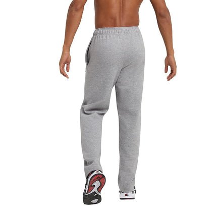 Champion Men's, Powerblend, Fleece Open-Bottom Sweatpants (Reg. Or Big & Tall) Pants, Oxford Gray C Patch Logo, X-Large