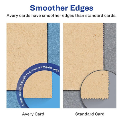 Avery Printable Rectangle Rounded Corner Postcards with Sure Feed Technology, 4.25" x 5.5", Kraft Brown Cardstock, Print-to-the-Edge, Laser/Inkjet Cards, 20 Total