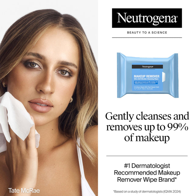 Toallitas limpiadoras faciales de día y noche Neutrogena, toallitas desmaquillantes faciales y toallitas faciales Night Calming, 100 % fibras de origen vegetal que eliminan la suciedad y la grasa (3 paquetes de 25)