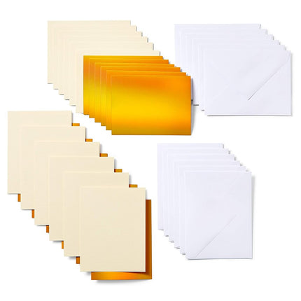 Cricut Joy Insert Cards | Cream & Gold Holographic | 10.8cm x 14cm (4.25" x 5.5") | 12-Pack | for use with Cricut Joy