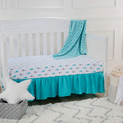 American Baby Natural Breathable Printed 100% Cotton Jersey Knit Fitted Crib Sheet for Standard Crib and Toddler Mattresses for Boys and Girls, Whale