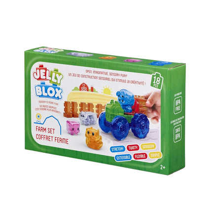 Jelly Blox - Farm Set | Squishy is More Fun! | Unique Squishy Building System | for Ouch-Free, Open, Imaginative Play | for Boys and Girls Ages 2+