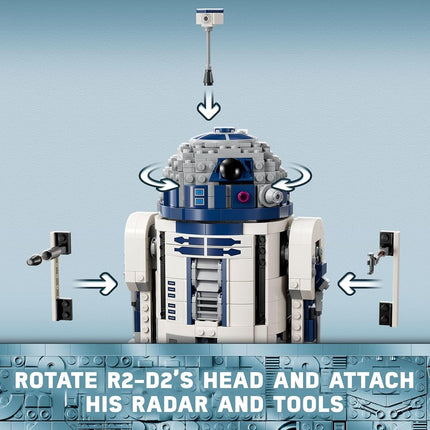 LEGO Star Wars R2-D2 Brick Built Droid Figure, Collectible May The 4th Toy with Exclusive 25th Anniversary Minifigure Darth Malak, Star Wars Gift Idea for Kids or Fans Ages 10 and Up, 75379