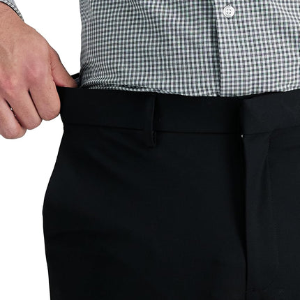 Haggar J.M Pantalon pour homme Jm Sharkskin Superflex Waist Straight Fit Flat Front, Noir, 30W x 30L