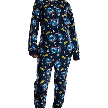INTIMO Polar Express Adult Believe Hooded One-Piece Footless Sleeper Union Suit For Men and Women, Polar Express, XXL-3XL