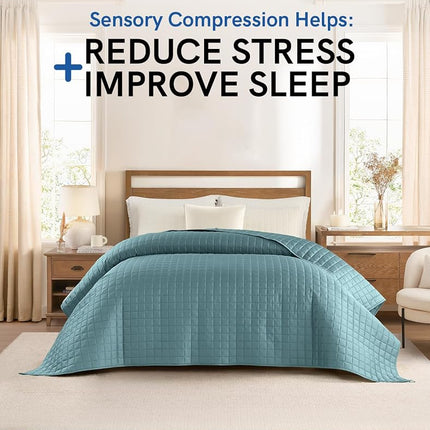 YnM King Size Cooling Weighted Blanket for Adults (88x104 Inches, 25 Pounds, Sea Grass), Perfect for Hot Sleepers with Cooling Rayon/Glass Beads, Heavy Bed Blanket for Couple on Queen or King Bed