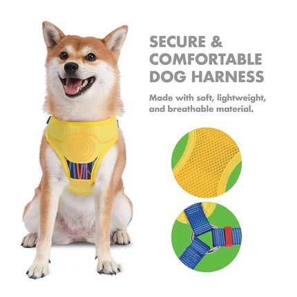 Star Wars for Pets C3PO Small Dog Harness, Yellow with D-Ring | No Pull Machine Washable Merch Costume (S), FF13160
