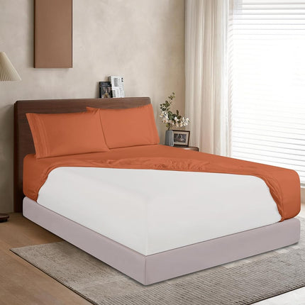 Elegant Comfort 1500 Premium Hotel Quality 18-24 Inches Deep - Extra Deep Pocket Single Fitted Sheet for High Mattress, Luxury and Softest, Smart Pocket - Wrinkle Free, California King, Coral