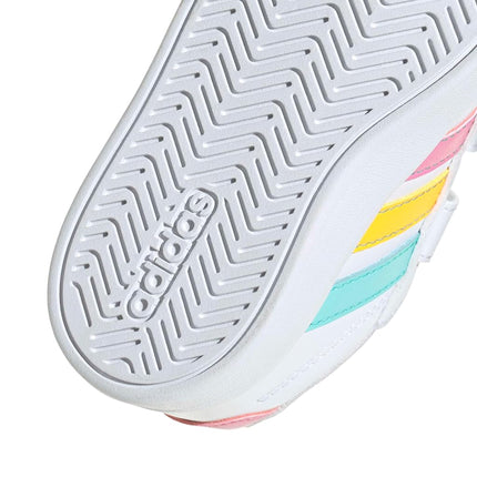 adidas Unisex Baby Grand Court 3.0 Shoes Infants, FTWR White/Bliss Pink/Lucid Tangerine, 4 UK Child